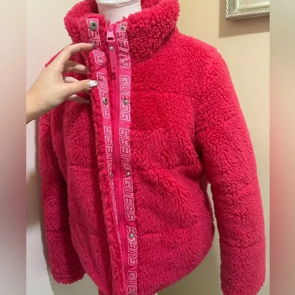 NWOT GUESS Charis Hot Pink Reversible Jacket - Picture 5 of 10